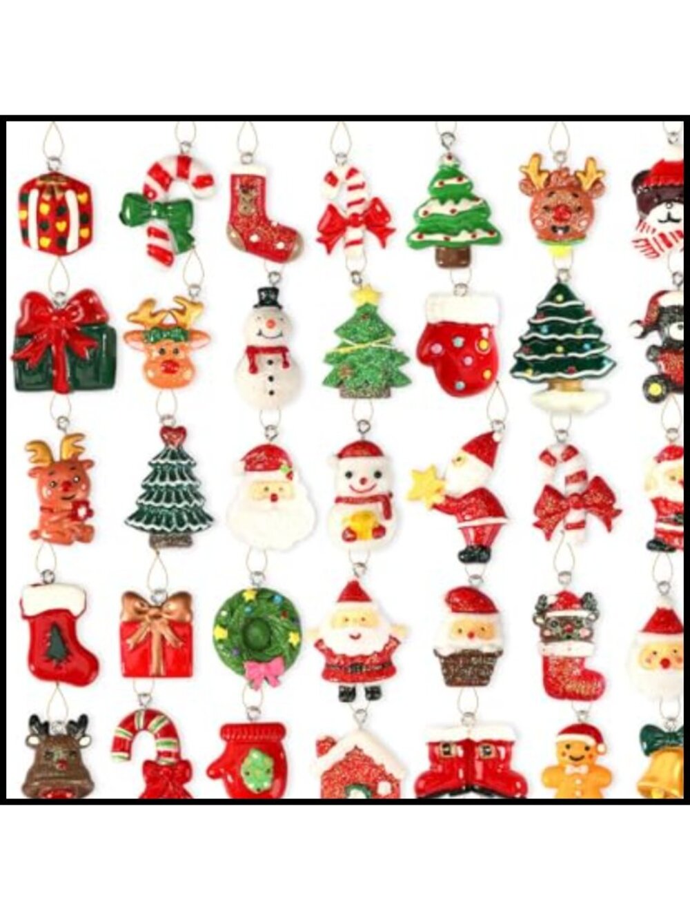 36Pc Mini Resin Christmas Ornaments Gold String Tree Decor